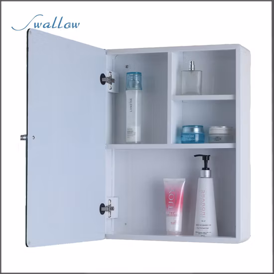 Rectangular Bathroom Mirror Stainless Steel Cabinet