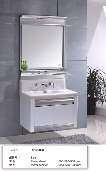 201 Stainless Steel Bathroom Vanity Bathroom Cabinet for Hotel Furniture