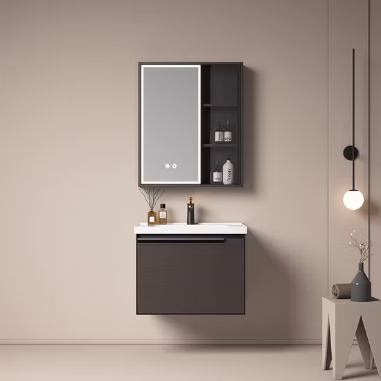 304 Stainless Steel Bathroom Furniture Bathroom Cabinet with LED Mirror Cabinet